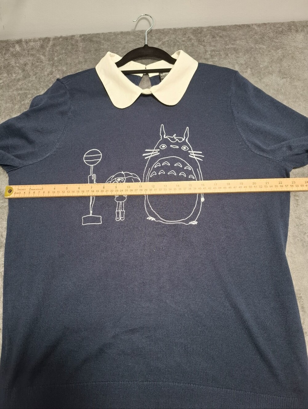 Her Universe My Neirghbor Totoro Navy Crewneck Sweater Peter Pan Collar Sz 1X - Picture 13 of 16